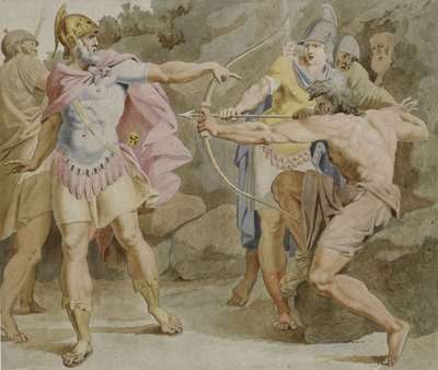 Philoctetes Aiming the Bow of Hercules at Odysseus by Asmus Jakob Carstens